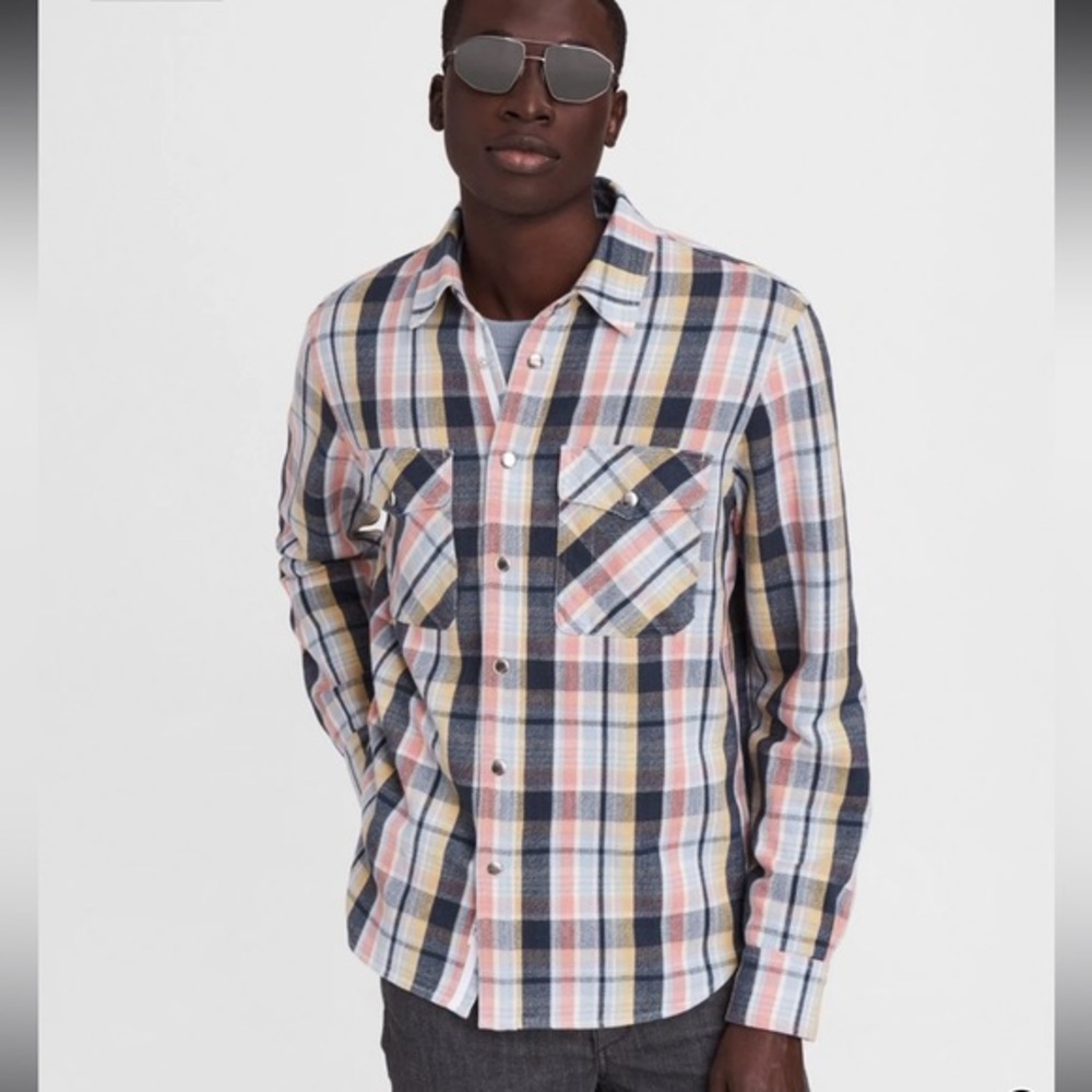 Rag & Bone Plaid Cotton Jack Shirt SZ L